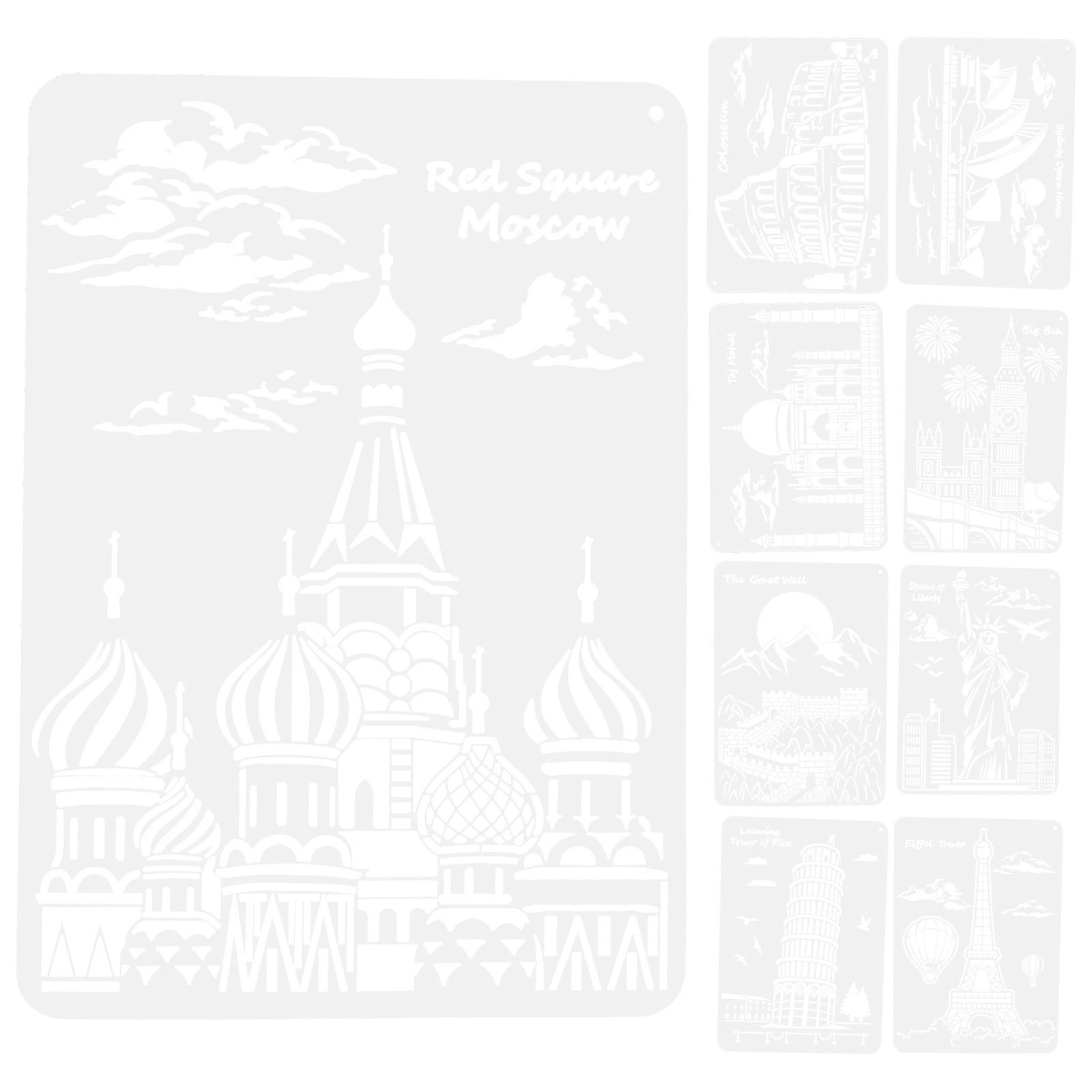 Crafting Stencils Reusable For Precise Design Rectangular Shape DIY Tools 9 Sheets White A4 Size