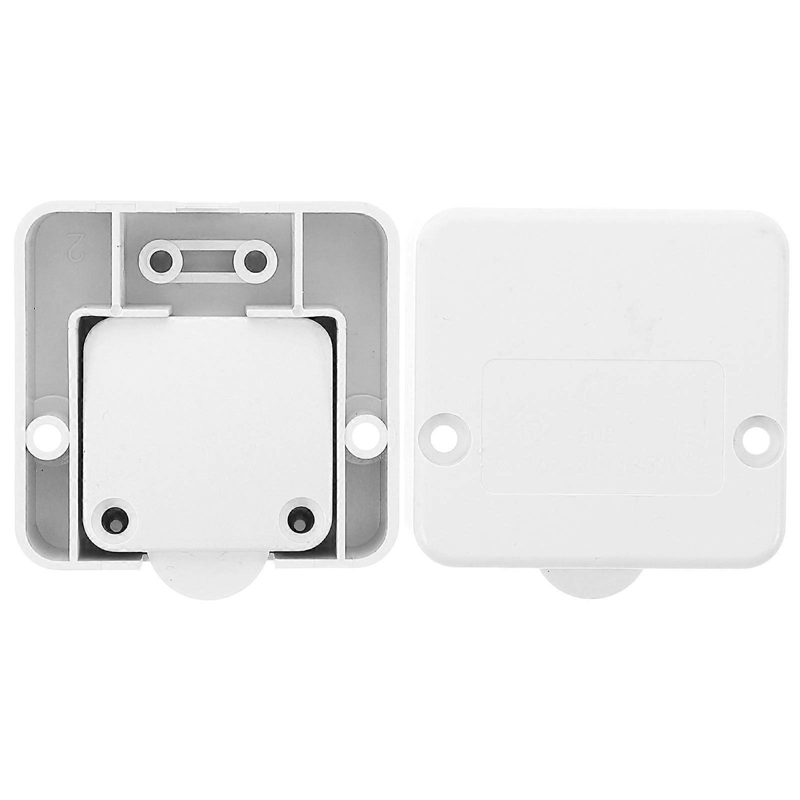 White Cabinet Door Switch Touch Activated Light Control 2pcs Set, Easy Install with Outer Cover, Elegant Design for Wardrobe Lighting in Hotels and