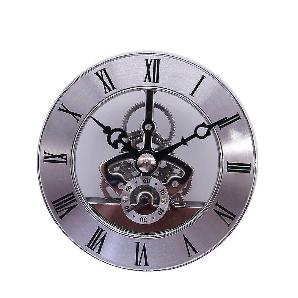 Clock Mechanism Kit Silver Ancient Clock Gear Movement Wall Clock For Home Decor Round Shape Metal Material 1Set