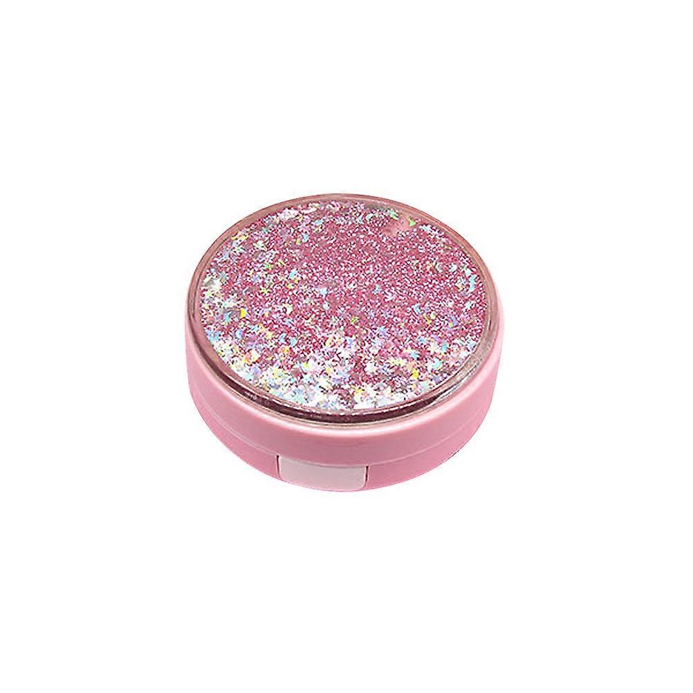 Lens Box Storage Portable Lenses Case Shiny Creative Design for Girls Pink 7.5x7.5x3.1cm 1Pack