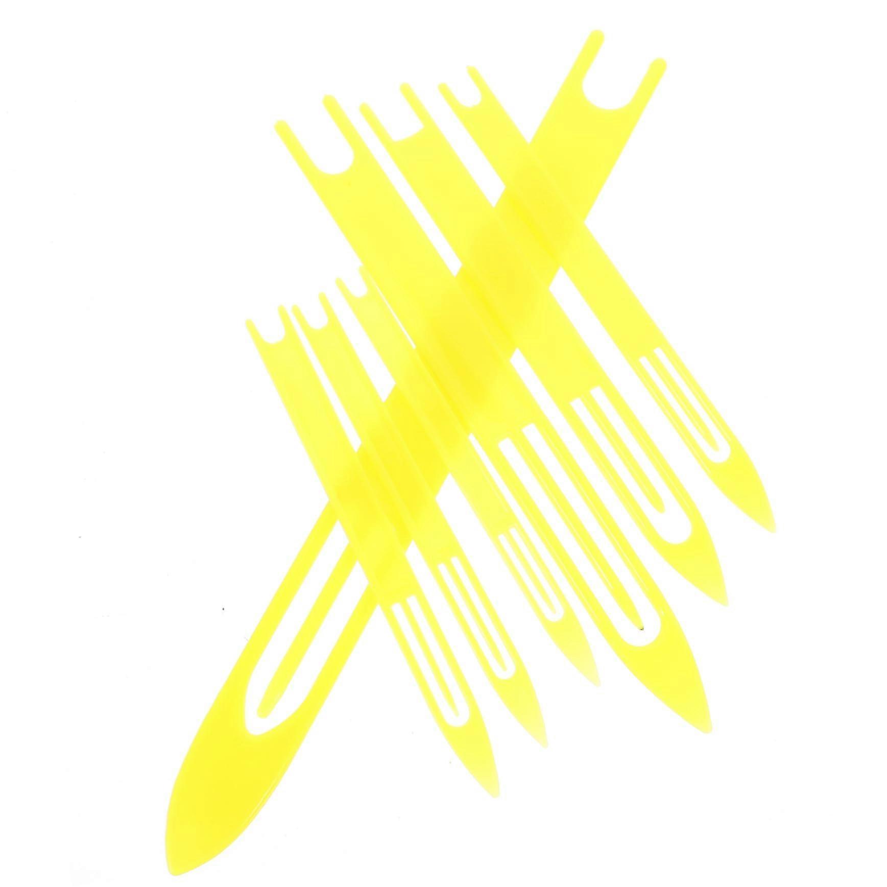 Shuttle For Repairing Fishing Nets 7-Pack Yellow Plastic Net Patch Needle Set For Weaving Cast Nets