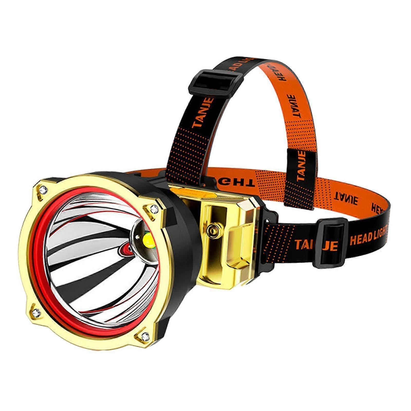 LED Rechargeable Headlamp, Multifunctional Work Light for Adults, Yellow Light, Adjustable Brightness, Lightweight Design