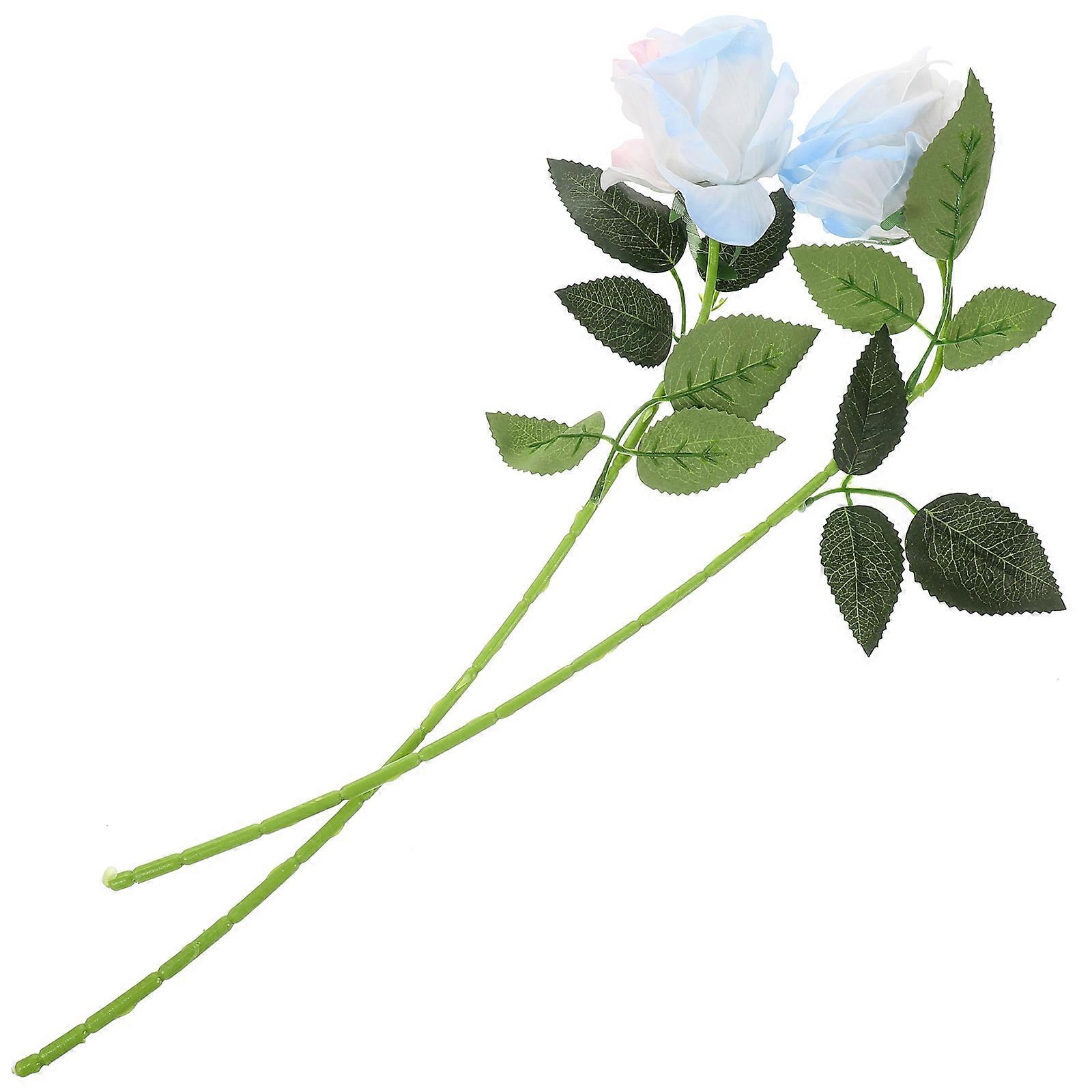 Artificial Flower Heads Bridal Bouquet Living Room Decoration Soft and Elegant Colors Compact Shape 2Pcs