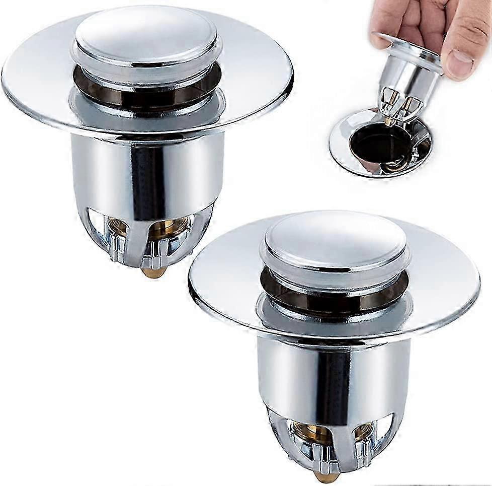 Sink stopper 2pcs waste set anti-blocking pop-up valve 34-40mm strainer