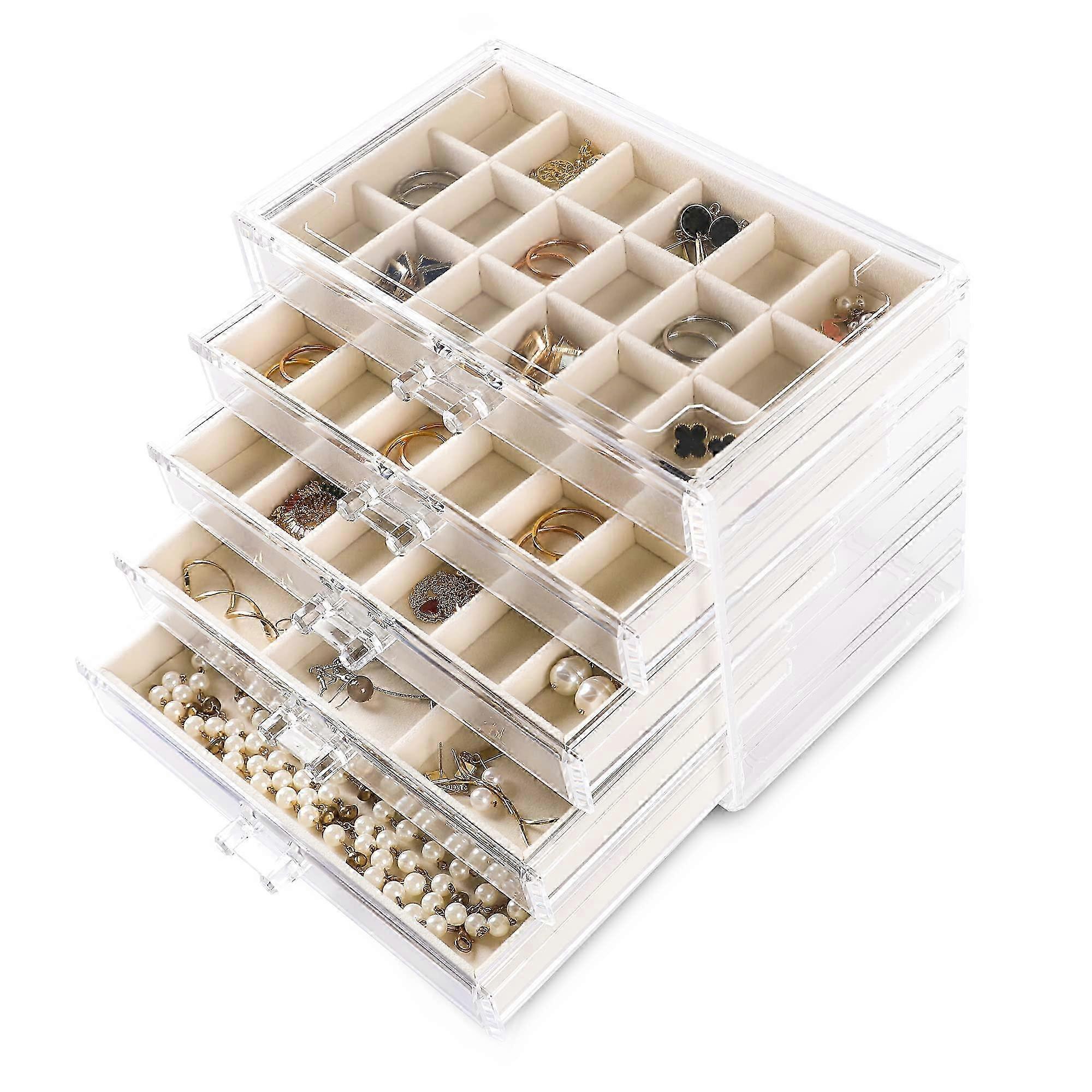 Clear Jewelry Organizer for Earring and Ring Display
