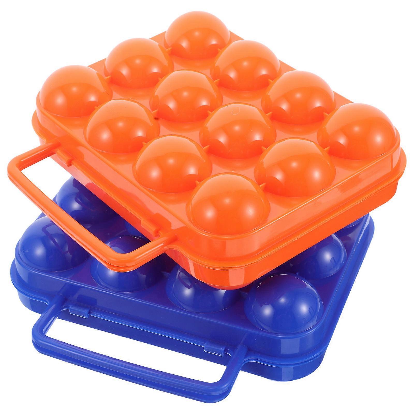 Egg Cartons Portable Egg Container Shockproof For Home Use Blue 19.50X19.50X6.00CM 2Pcs
