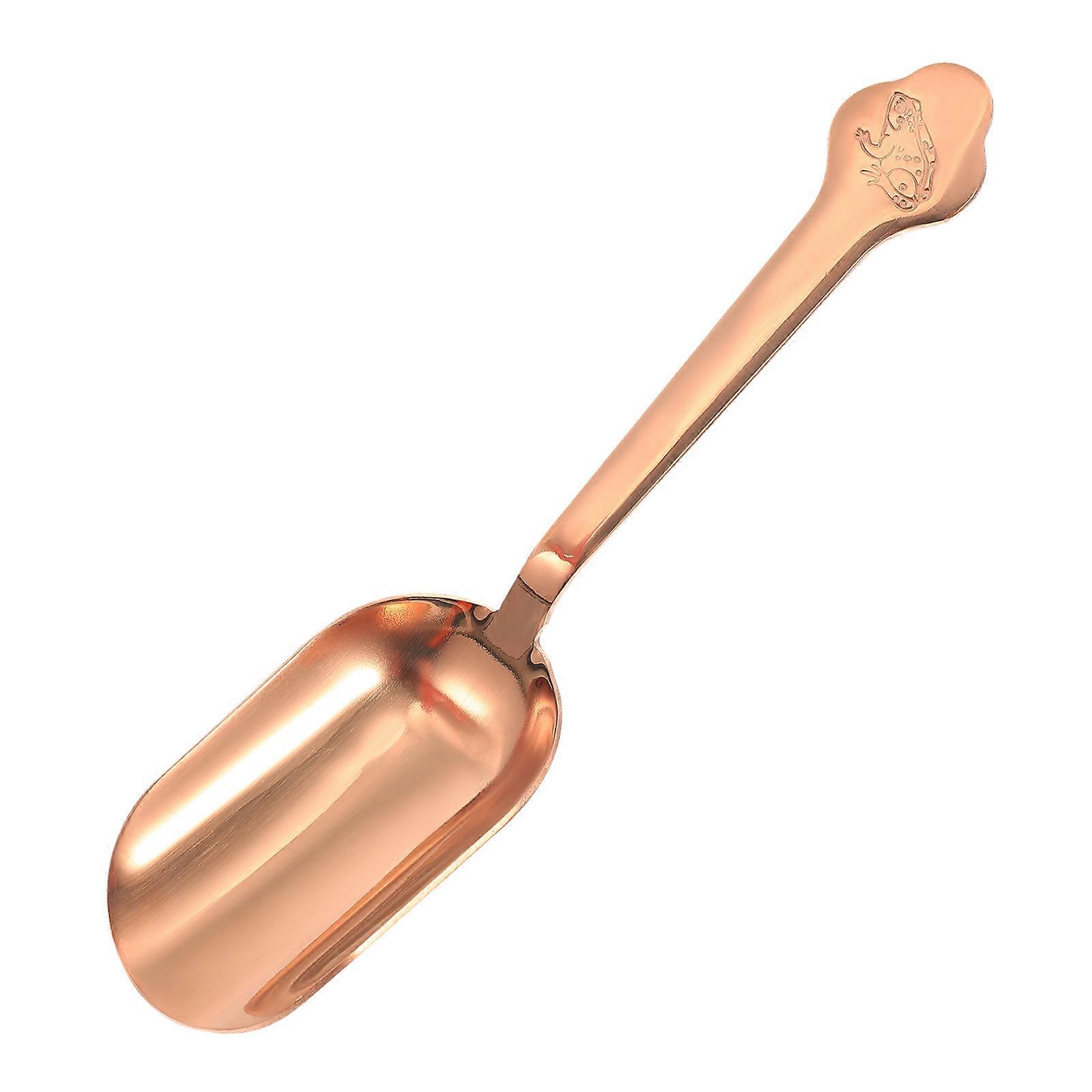 Loose Tea Scoops Stainless Steel Tea Spoon Practical Tea Scoop Kung Fu Tea Accessories Compact Golden 1Pcs