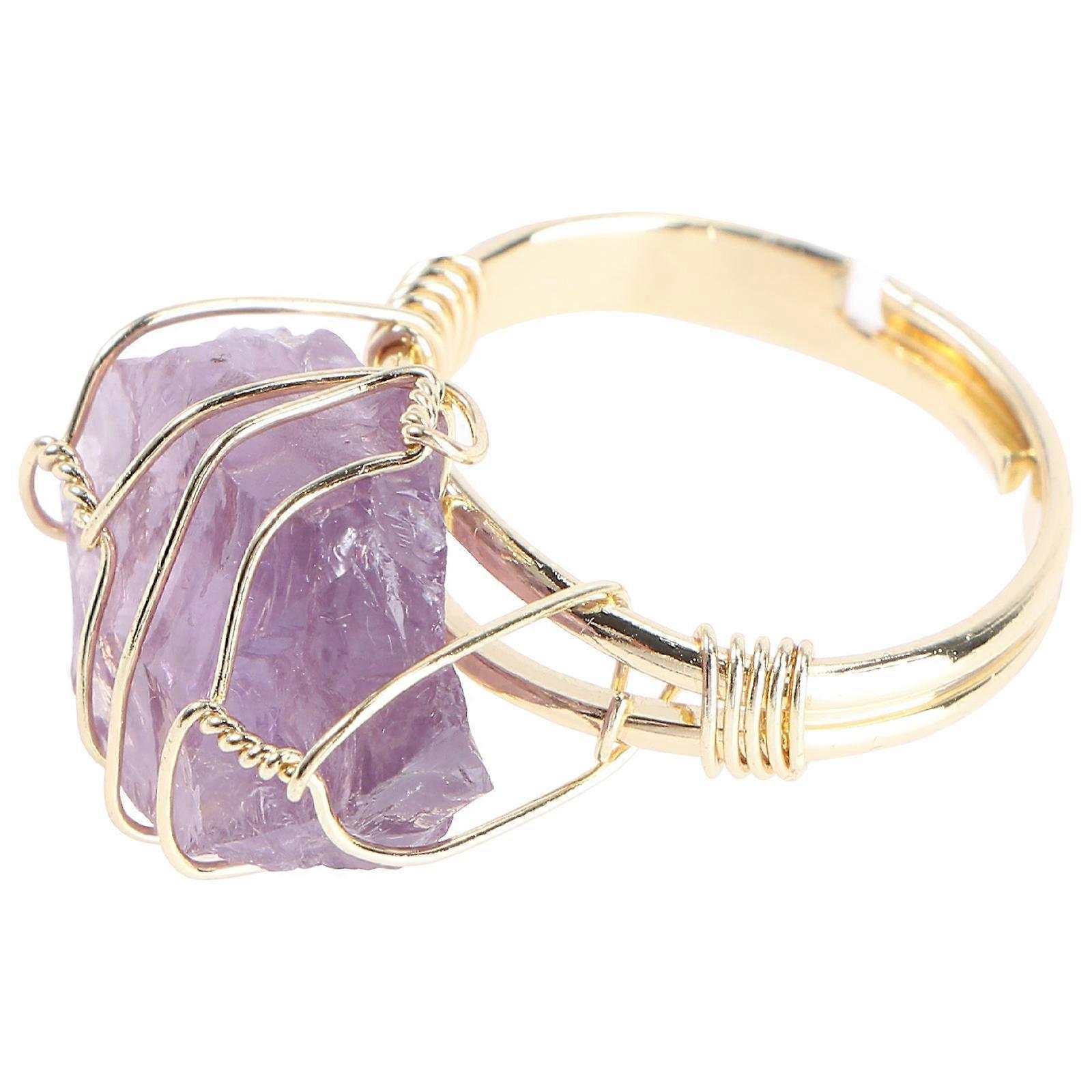 Purple Adjustable Crystal Ring for Decor Durable Comfortable Fashionable and Creative Her