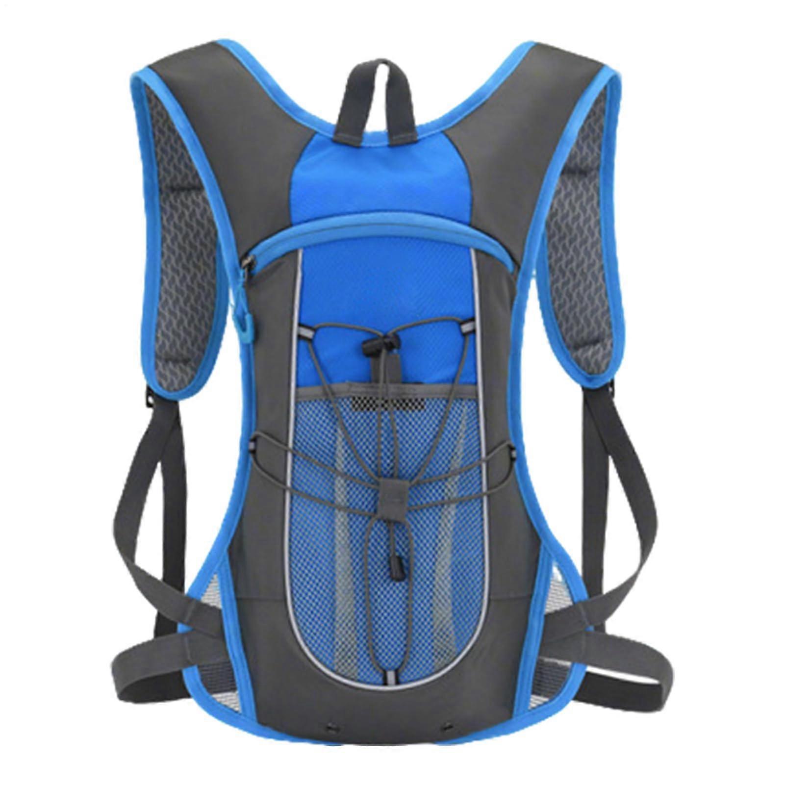Bicycle Backpack, Ski and Hiking Hydration Daypack, 2L Reservoir, Breathable Nylon, Blue