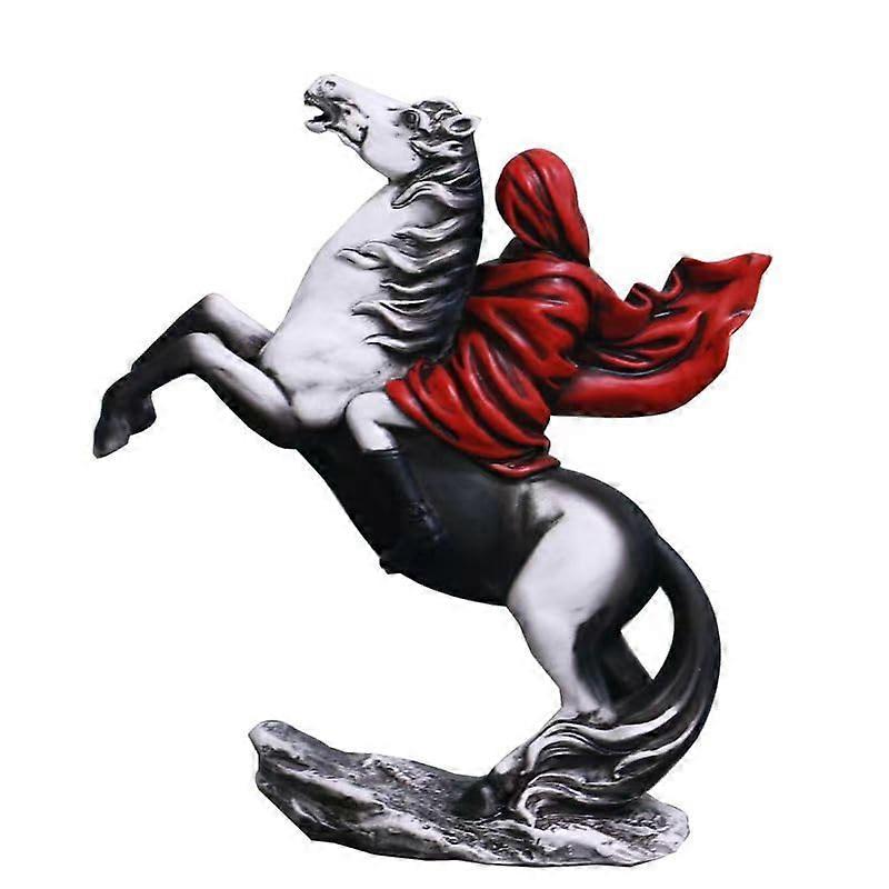 Riding Girl Statue 17 x 14 x 6 cm Brown Resin Matte Finish Antique Style Decorative Figurine for Home Office Gift