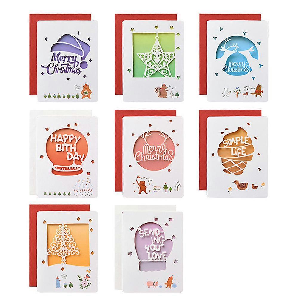 Greeting Postcard With Envelope Christmas Celebration present Giving 14x10cm Rectangular 1Set