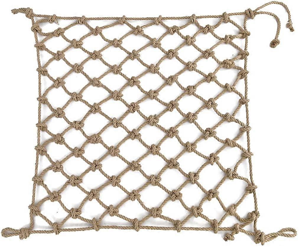 Outdoor Safety Net for Kids Playground Climbing Rope Net Jute 1Mx3M (3.3FTx9.8FT) for Tree House Stairs Balcony Protection