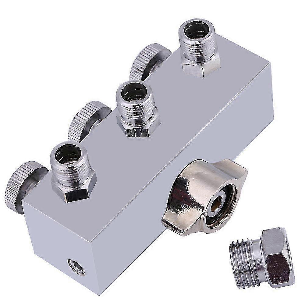 3-Way Airbrush Air Hose Splitter with Adjustable Air Regulation Valve Knob