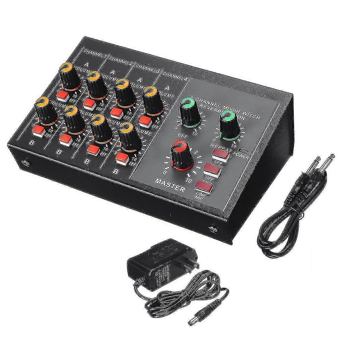 8 Channels Mini Portable Mixer Live Studio Audio Record Dj Mixing Console