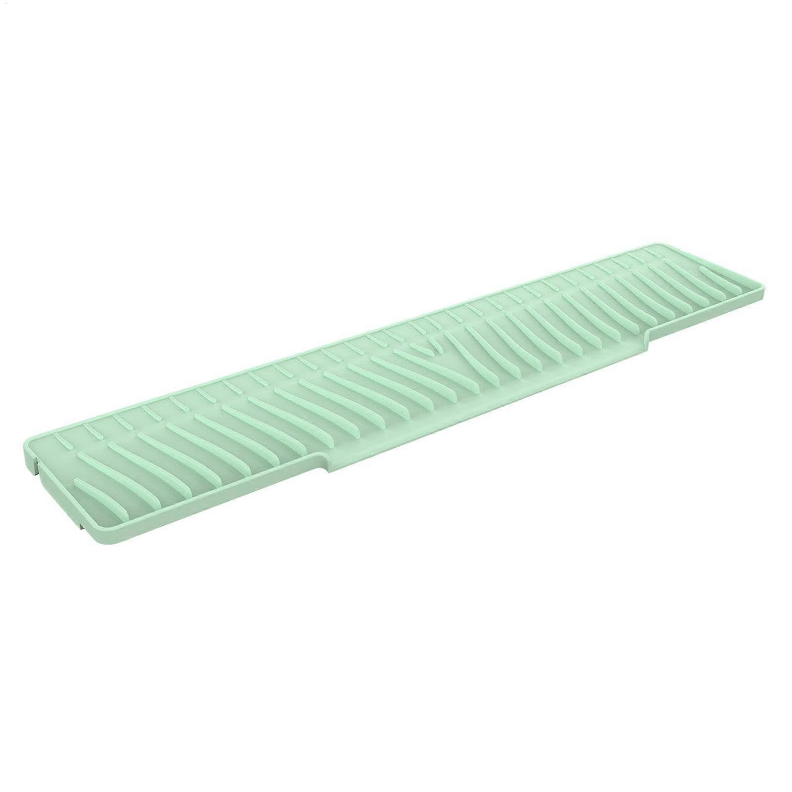 Sink Water Splash Guard, Silicone Mat  Foldable Drainage Pad, Light Green