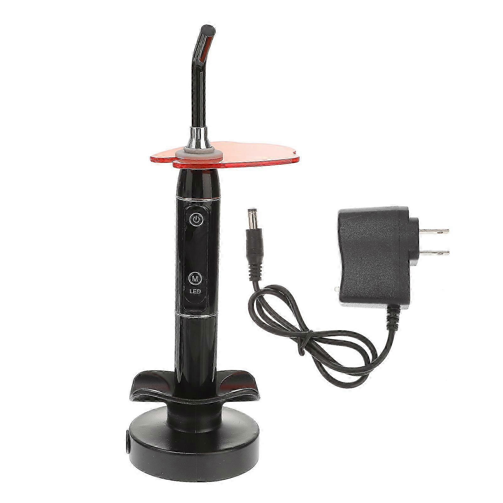 2025 Wireless Cordless Rechargeable Dental Solidification Orthodontics Built-in LED Curing Light Machine Cure Lamp with US Plug (Black)