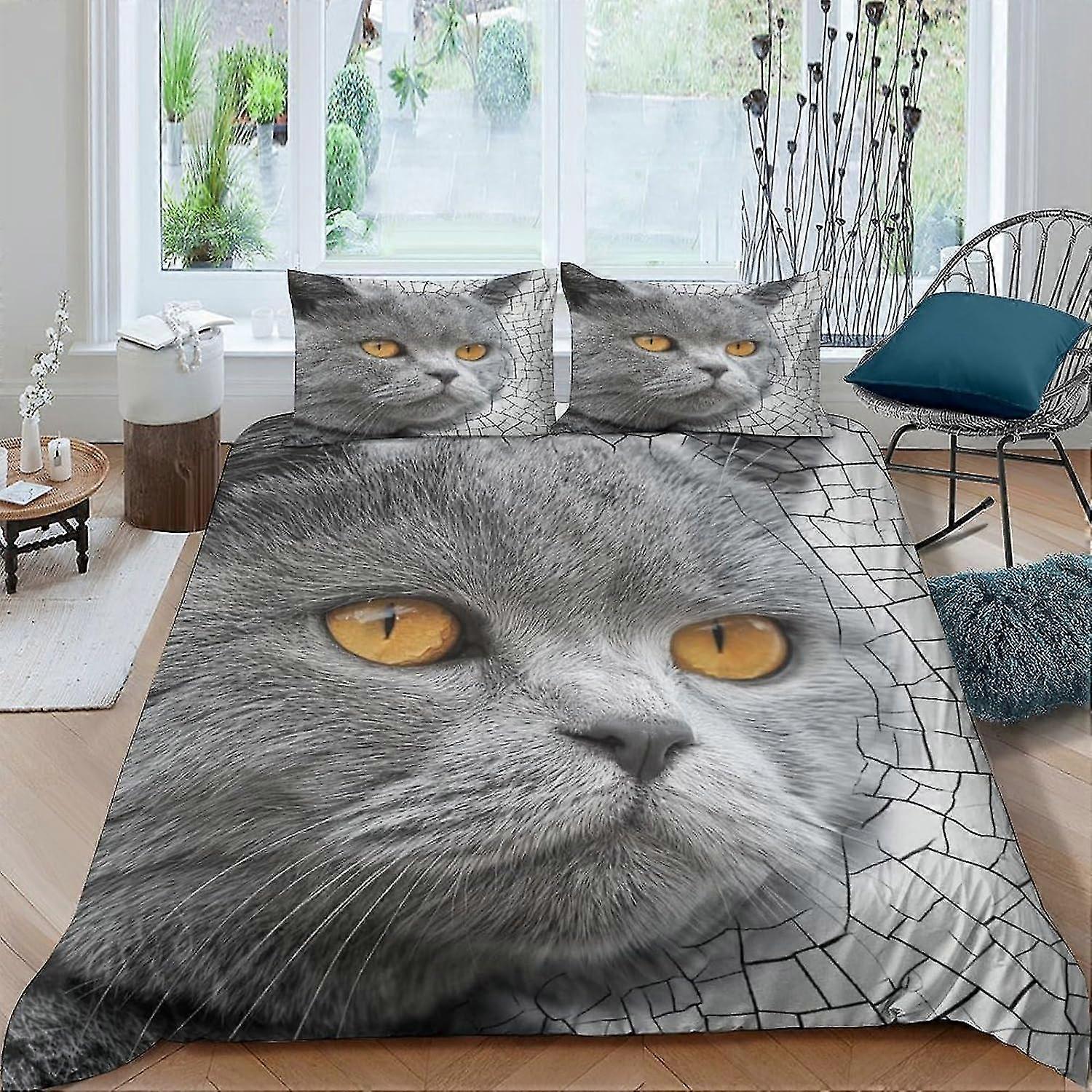 Comforter Covers for Boys and Girls, 3D Printed Cute Animals Soft Microfiber Bedding Set with Zipper Closure