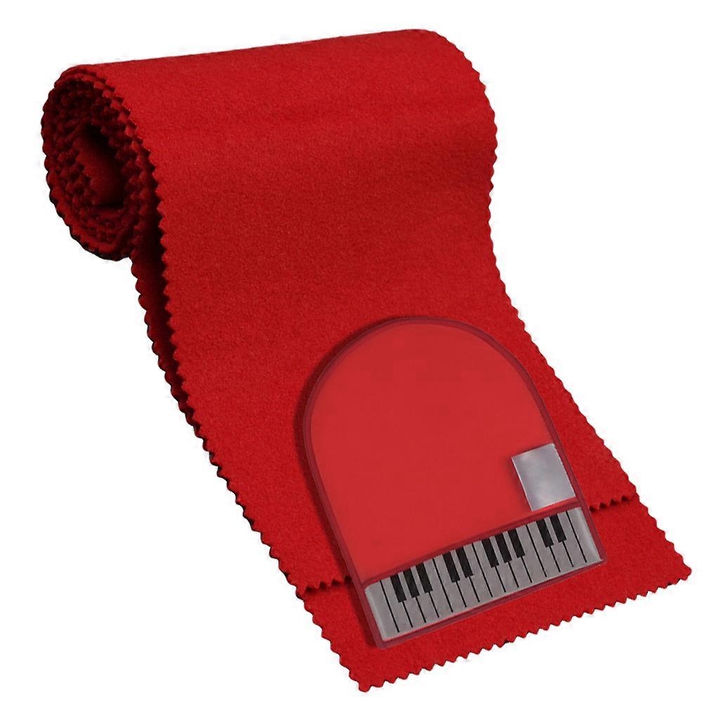 Piano Keyboard Cover and Glove Key Dust Protector Red Durable Washable Cloth Scratch Dirt Resistant Home Use Gift