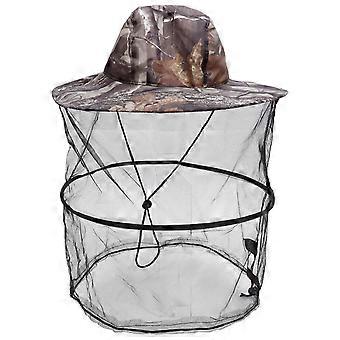 Chapeau de pêche camouflage pliable avec filet facial Protection UV Matériau respirant à séchage rapide pour le camping Alpinisme Activités de plein air