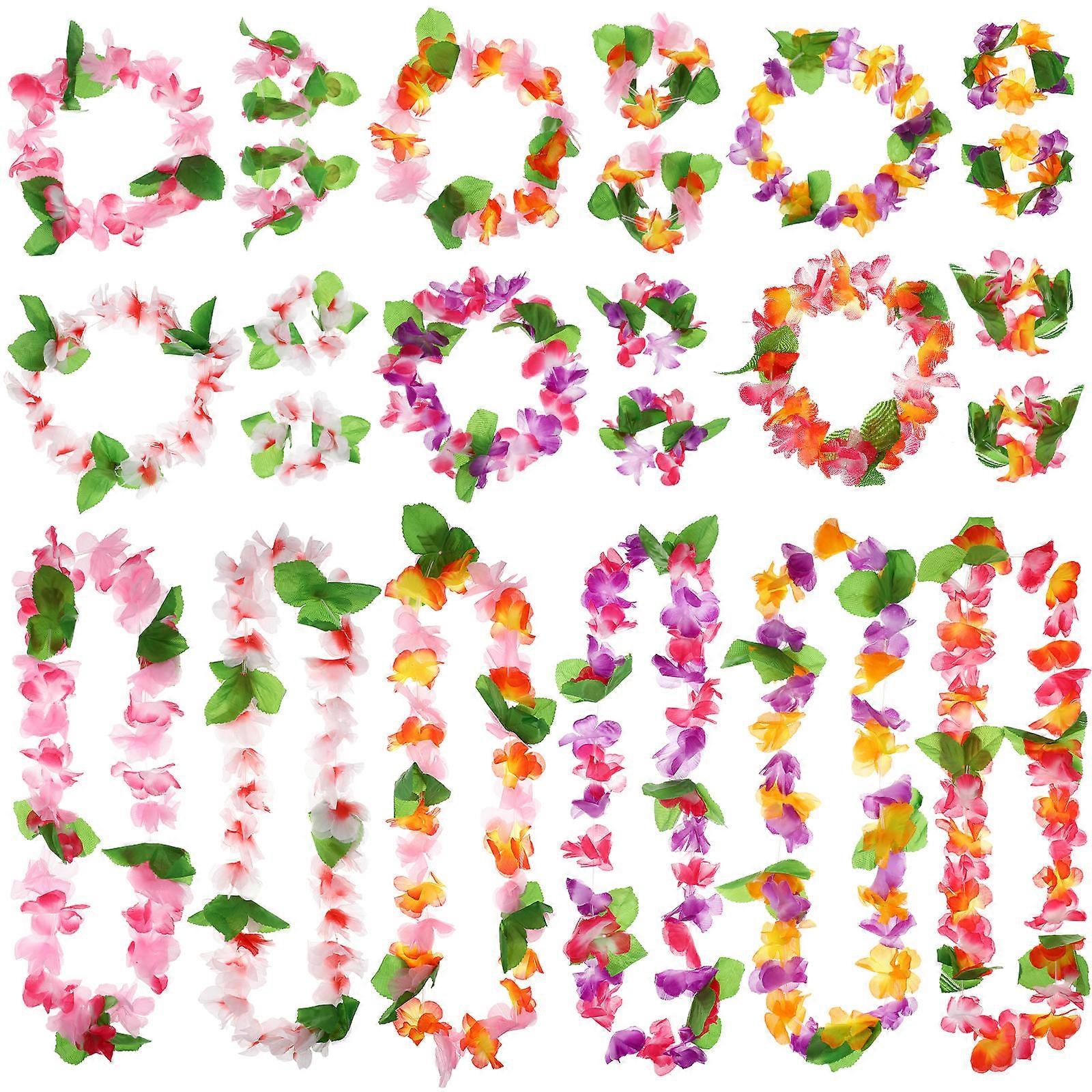 Hawaiian Wreath Tropical Wreath with Pink Beach Theme Events Headbands 6Sets