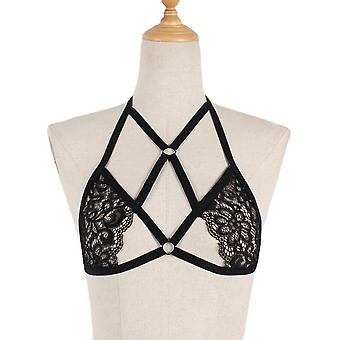 Women's Lace Lingerie Cross Strap Design Strappy Visible Bra Thin French Style Underwear For Girls New