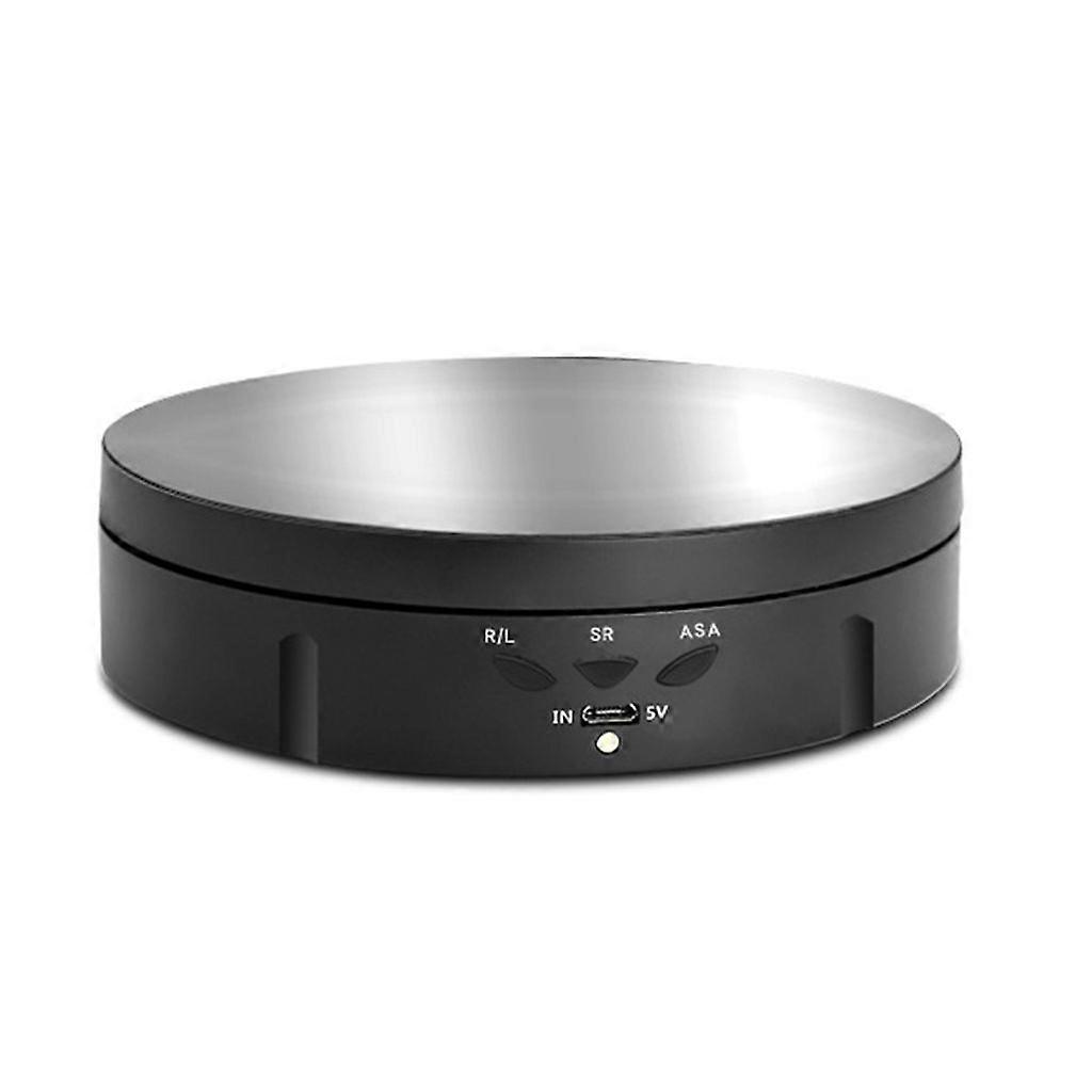 Electric Turntable Round Adjustable Speed ABS Silent Rotating Jewelry Display Cabinet - Silver + Black