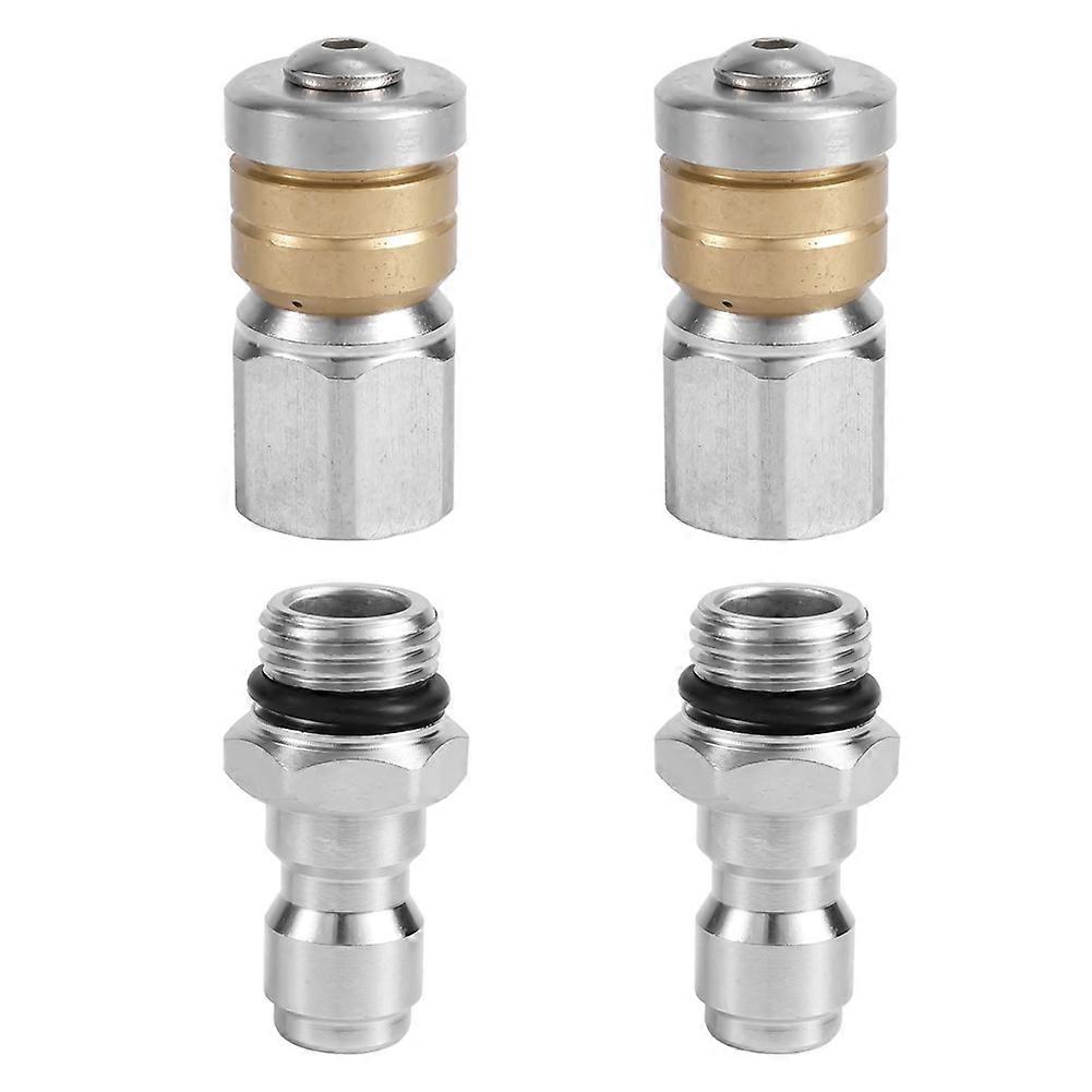 4 Pcs Sewer Jetter Nozzle Set, for Pressure Washer Drain Jet Hose Tips with 1/4Inch NPT Quick Connector 5000 PSI