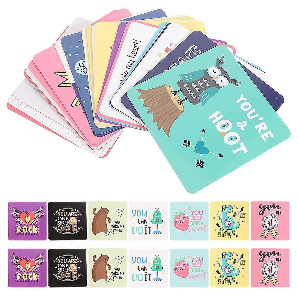 Motivational Inspirational Cards For Kids Lunch Box Assorted Color 8.90X8.90X0.01CM Writable 2 Sets