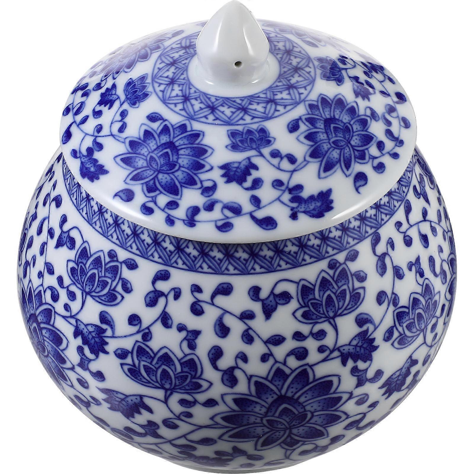 Ceramic Tea Jar with Airtight Lid for Loose Tea, Dried Fruits & Snacks – Decorative Storage Can with Traditional Chinese Design for Kitchen & Dining