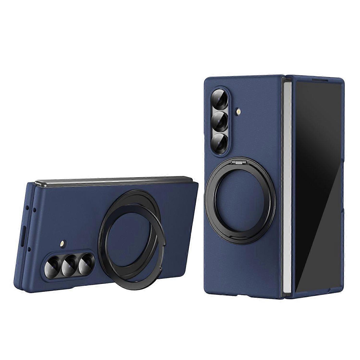 For Samsung Galaxy Z Fold7 5G Thunderbolt 360 Degree Ring Case Blue