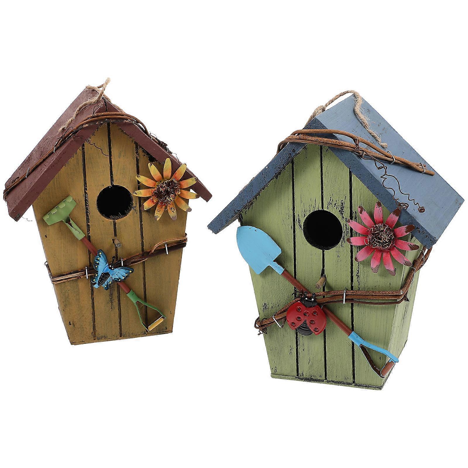 Domek dla papużek do gniazda przytulne gniazdo naturalne drewno do dekoracji wnętrz 2szt