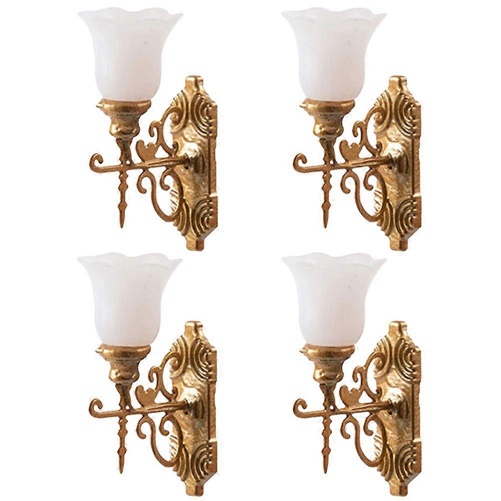 4pcs Miniature Sand Table Wall Lamp Models Landscape Ornament Sandtable Decor