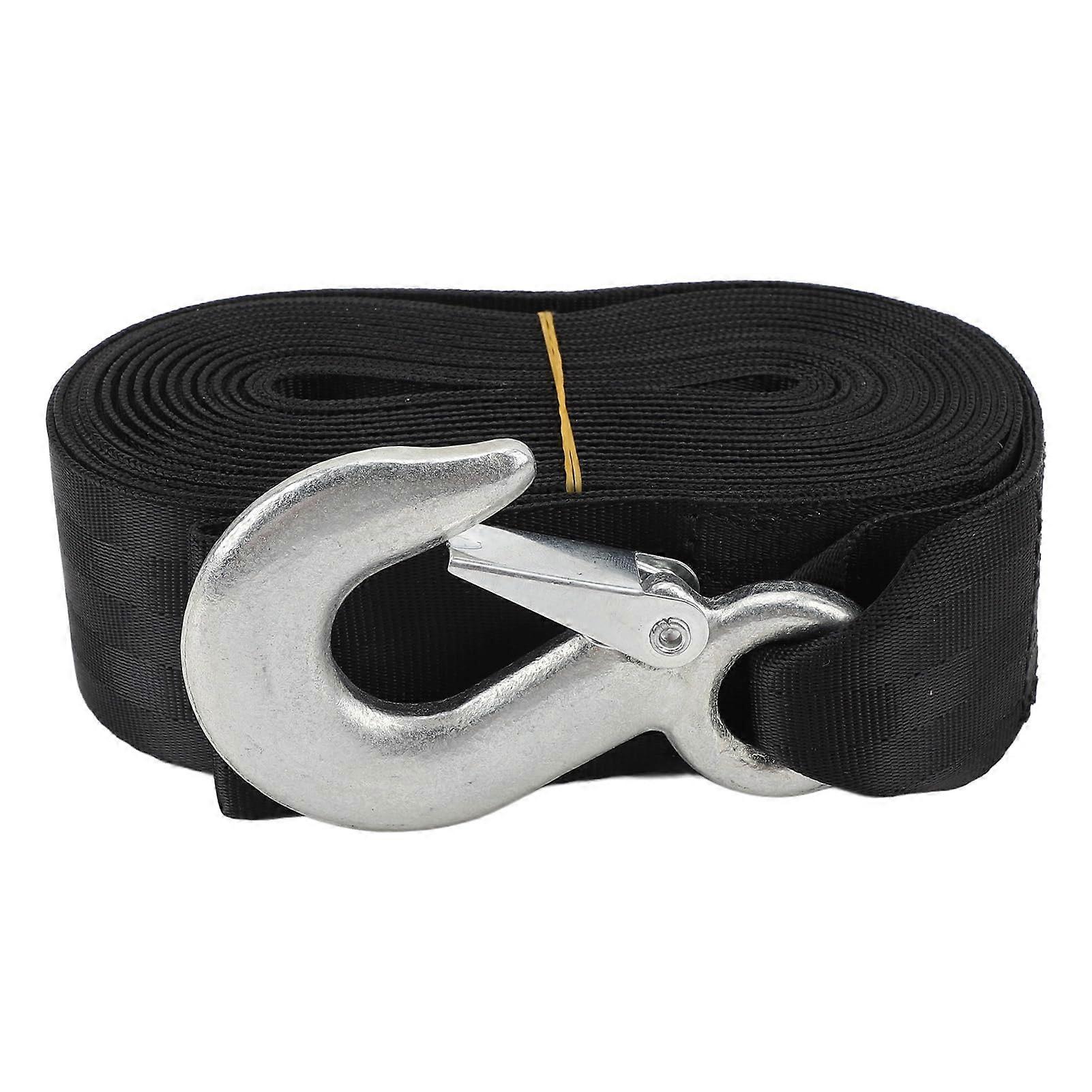 performance winch strap with hook, metal trailer winch tow strap for car, tractor, SUV, jetski