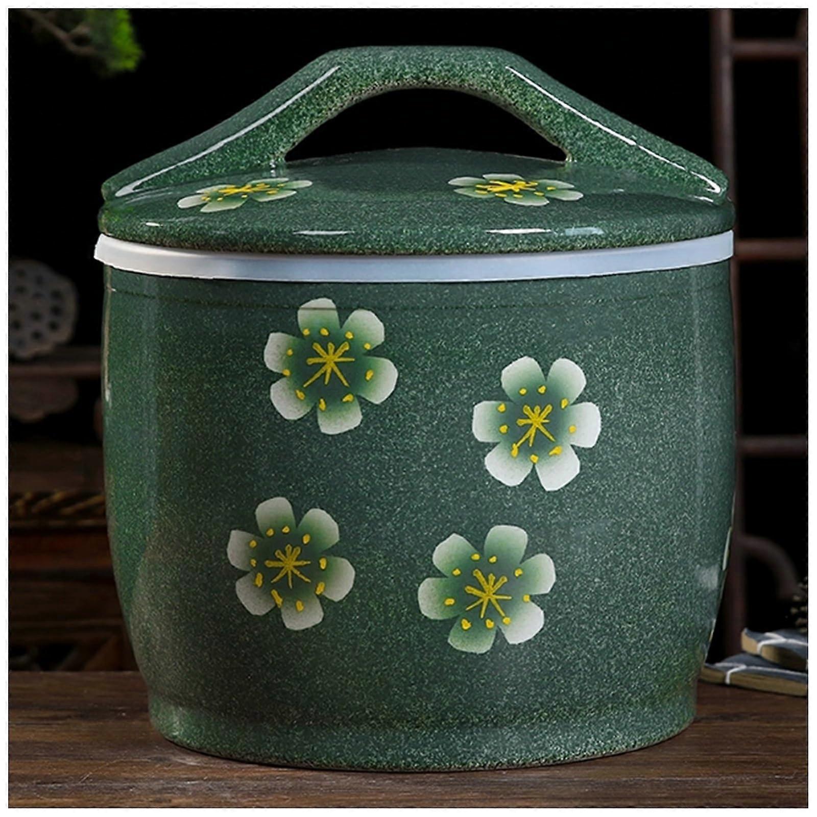 Ceramic Rice Jar with Lid Sealed Storage Container (26.5x38.3x31.7cm)