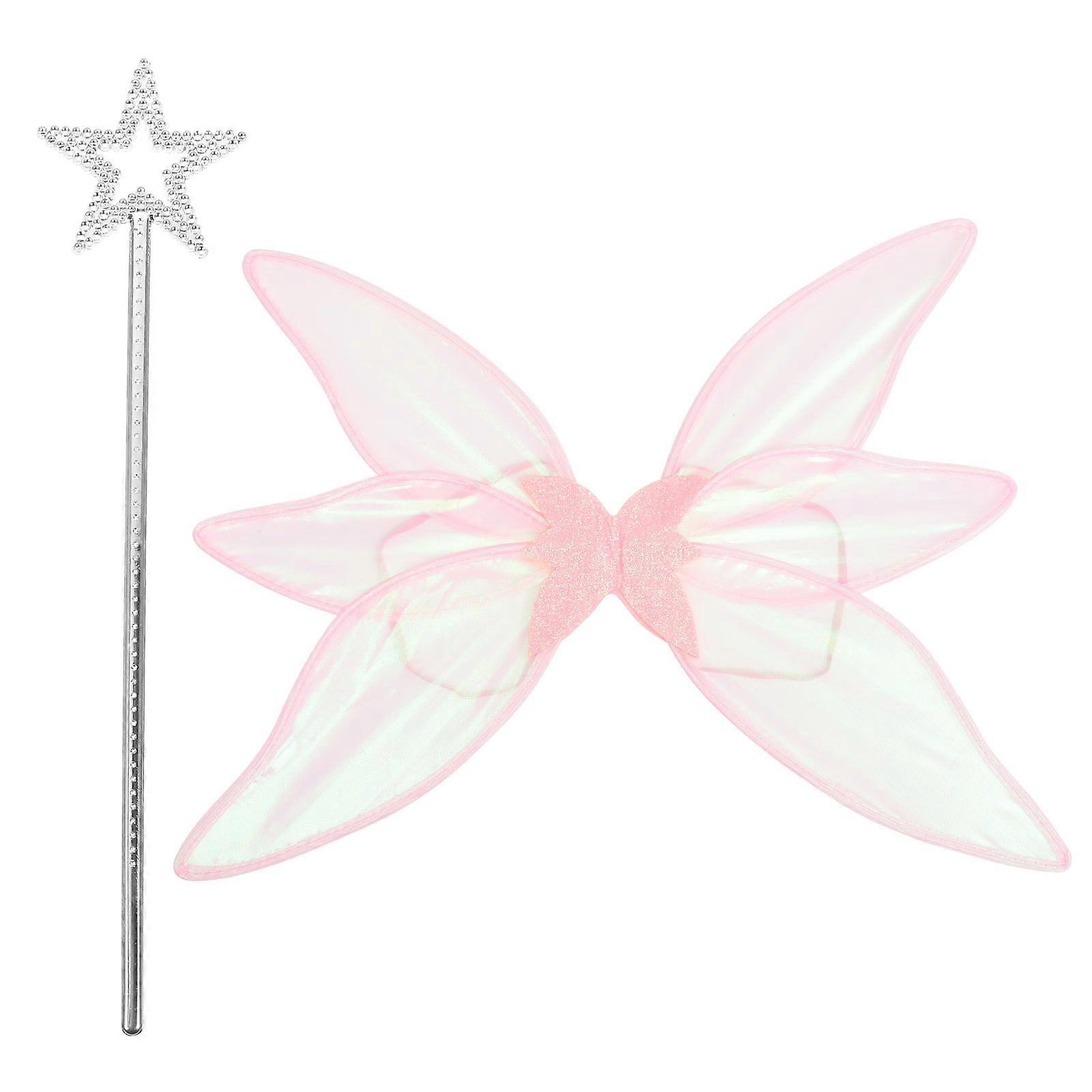 Fairy Wing Wand Cosplay Photo Prop Children Stage Masquerade Gauze 34cm 1Set
