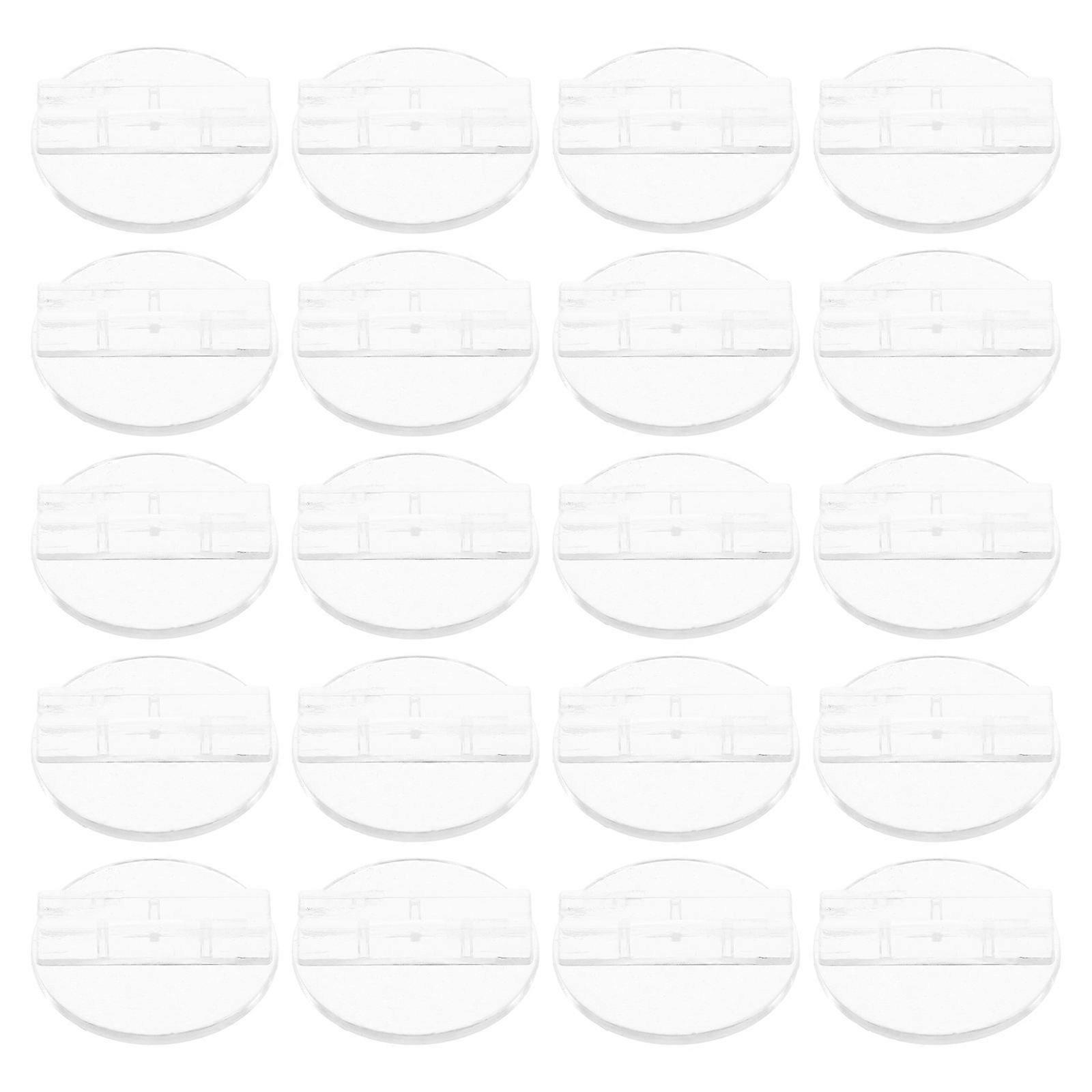 Clear Round Mini Table Card Base 100pcs Plastic Anti Slip Table Number Holder for Restaurants & Events