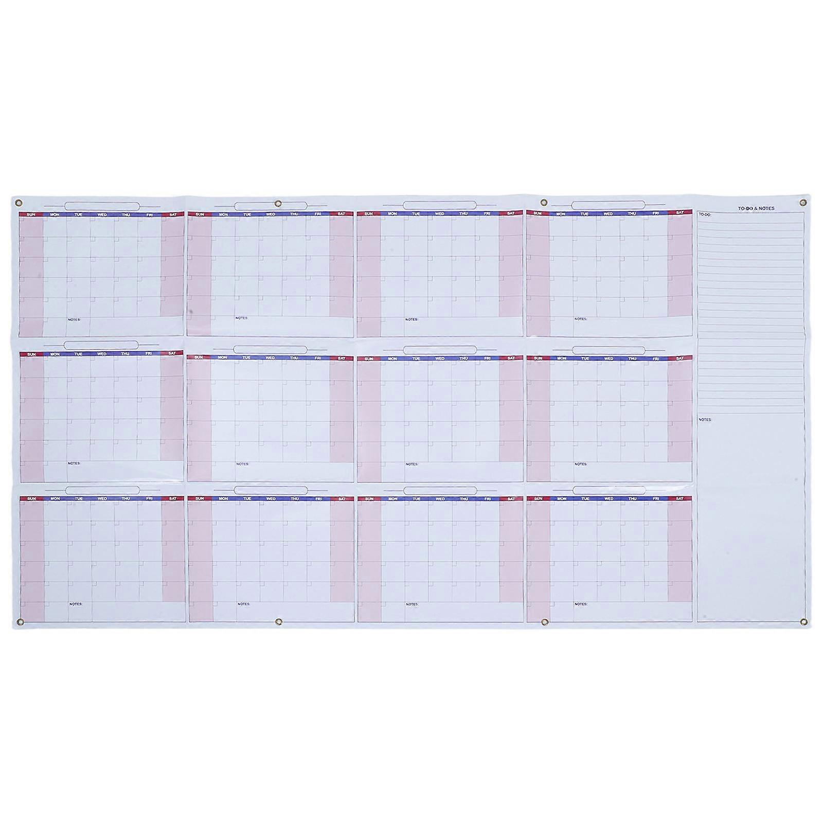 Large Dry Erase Wall Calendar Undated Reusable Laminated Planner for Home Office School Clear Visibility Scheduling Organization