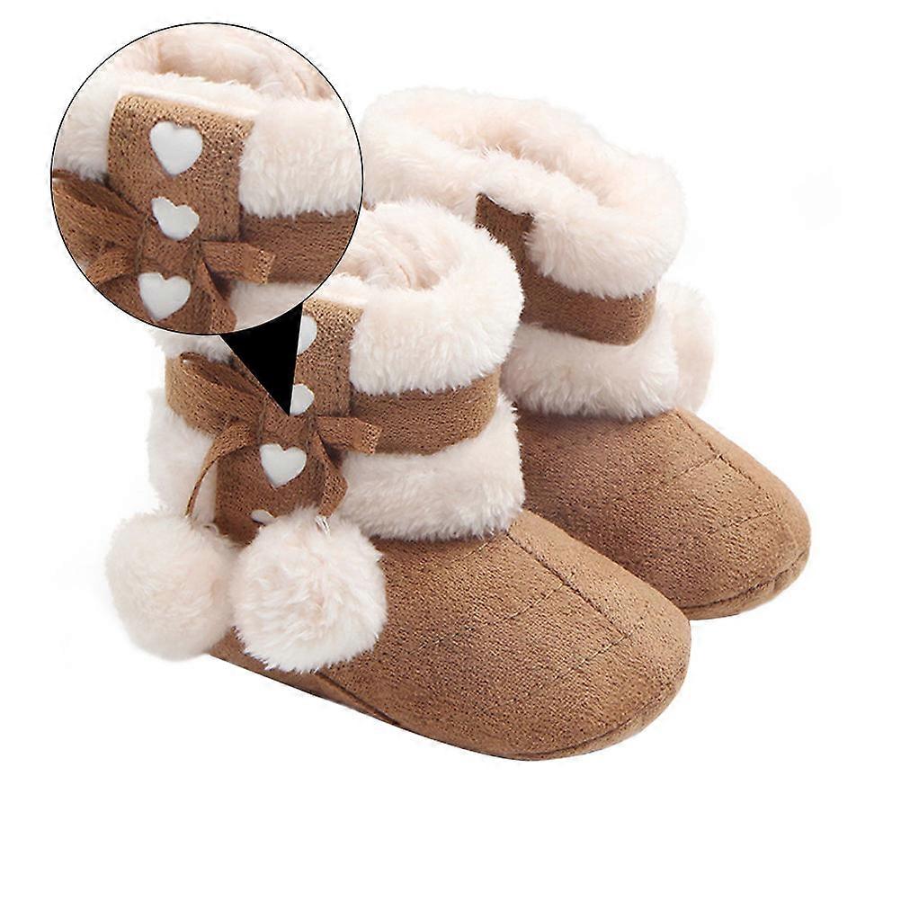 Stay On Warm Shoes Baby Bowknot Design Cotton Prewalkers For Infants Toddlers 1Pair