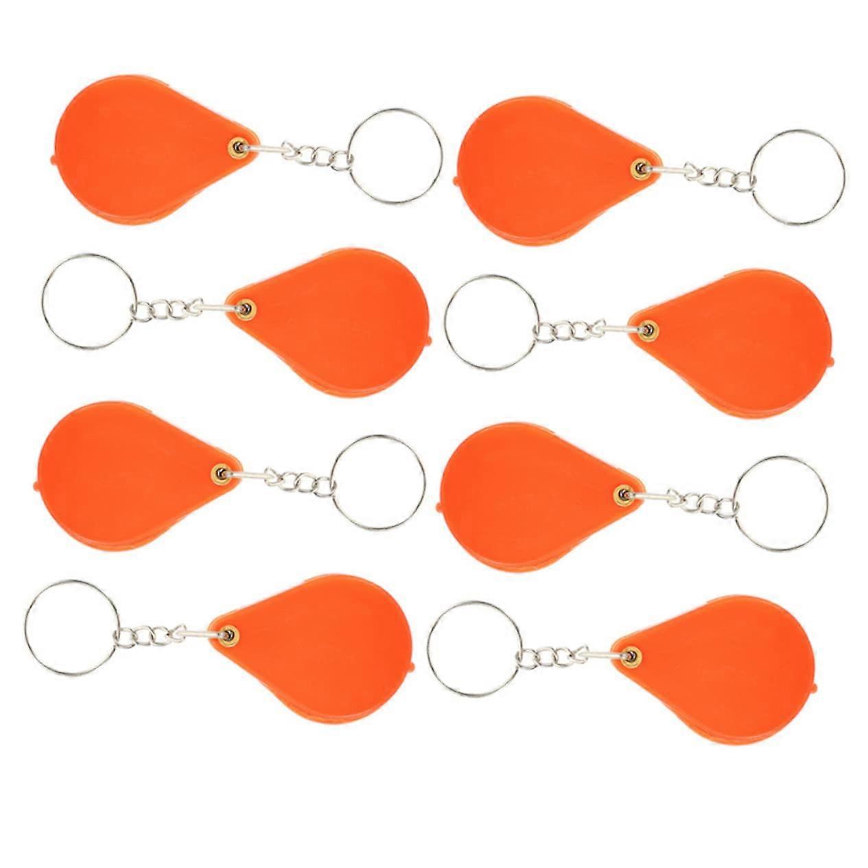8-Piece Portable Magnifying Glass Keychain Set, Foldable Magnifiers for Adults, Durable and Compact for Reading and Jewelry Inspection