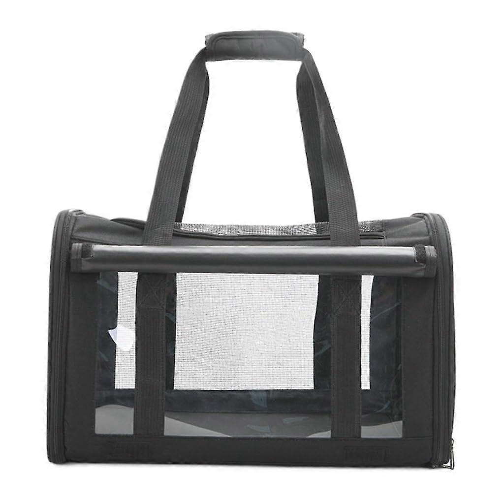 Cat Carrier Bag Foldable Breathable Portable Pet Tote With One Shoulder Strap Black