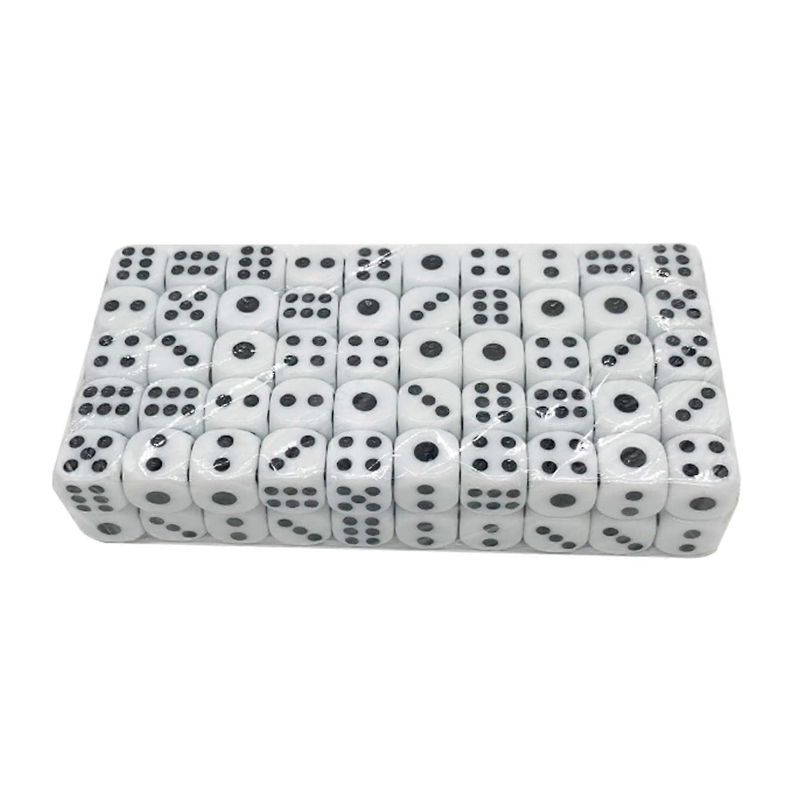 100pcs Unique Acrylic MultiSided Game Dice Round Corner RolePlaying Dice 6Sided Table Game Dice Smooth Surface White