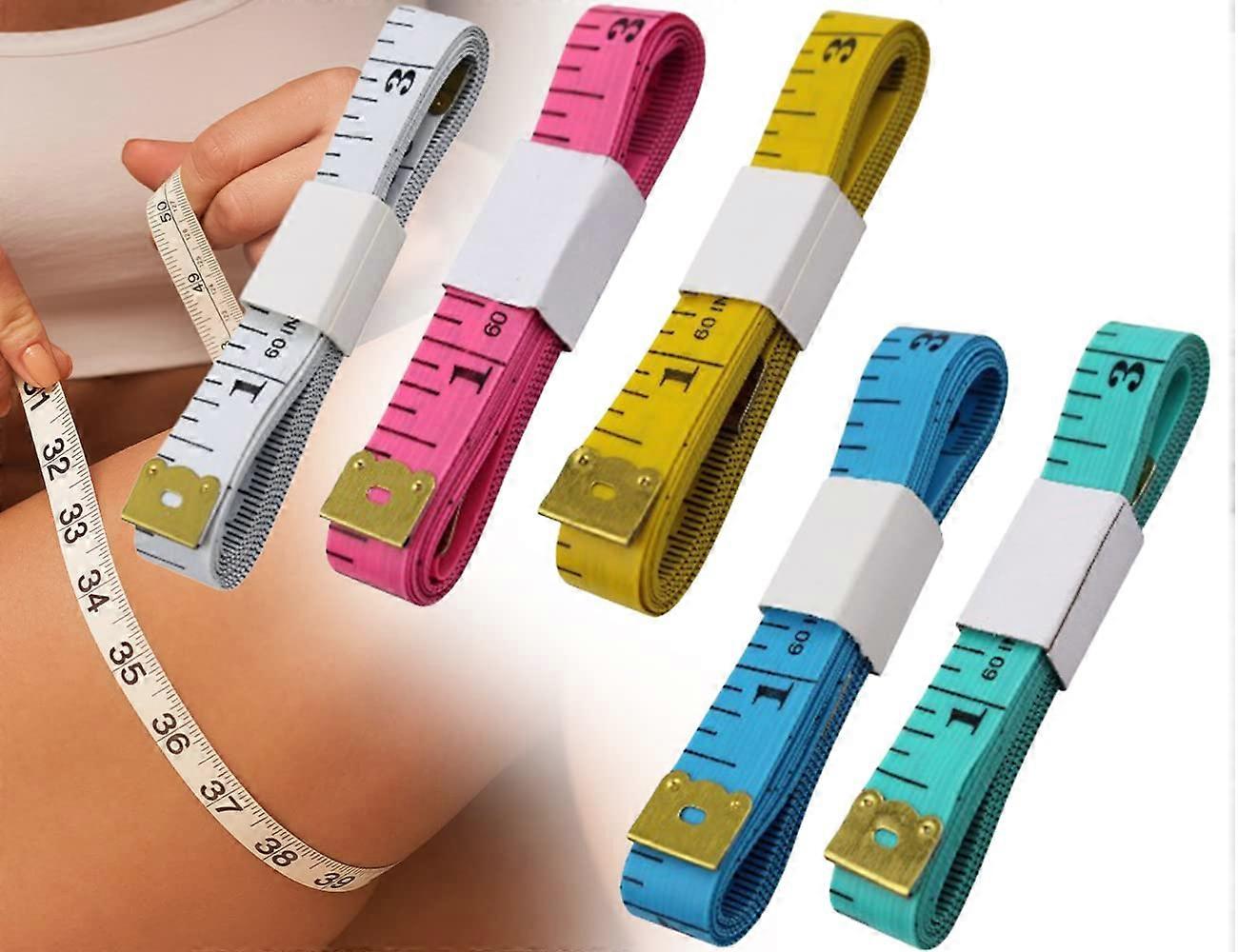 Pack of 5 measuring tapes, 150 cm soft tape measure, doublesided tape measure