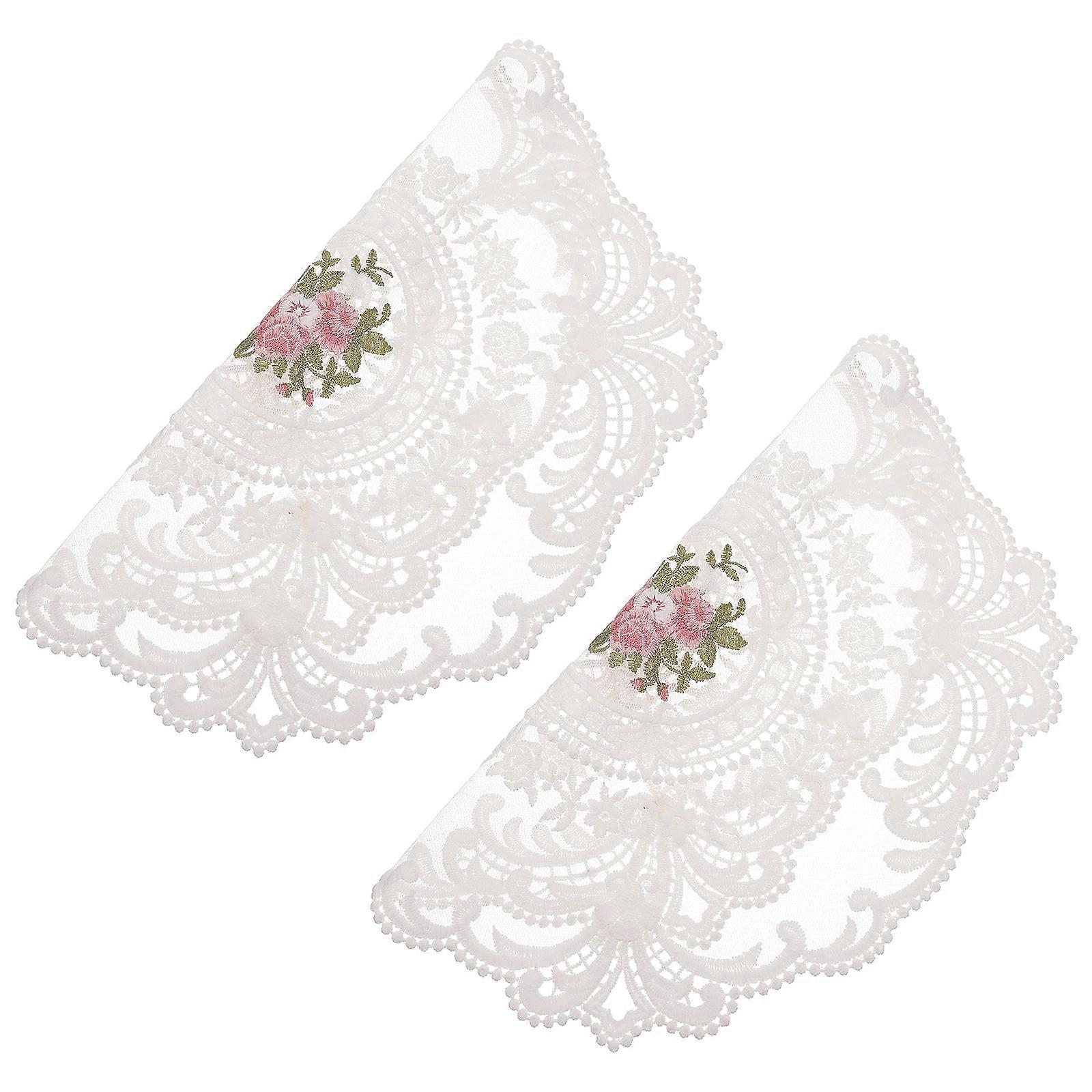 Elegant White Lace Placemats for Home Use Made of Premium Milk Silk Material Ideal for Holidays and Events Set of 2