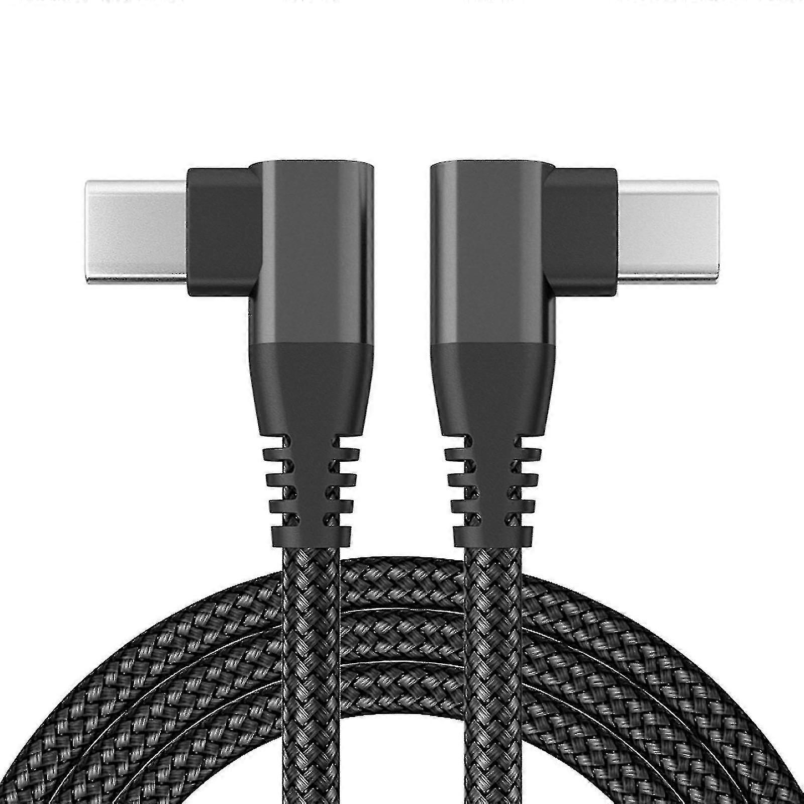 90 Usb C Cable Braided Right Angle Usb C Cable Dual L Usb C To C Elbow Cord