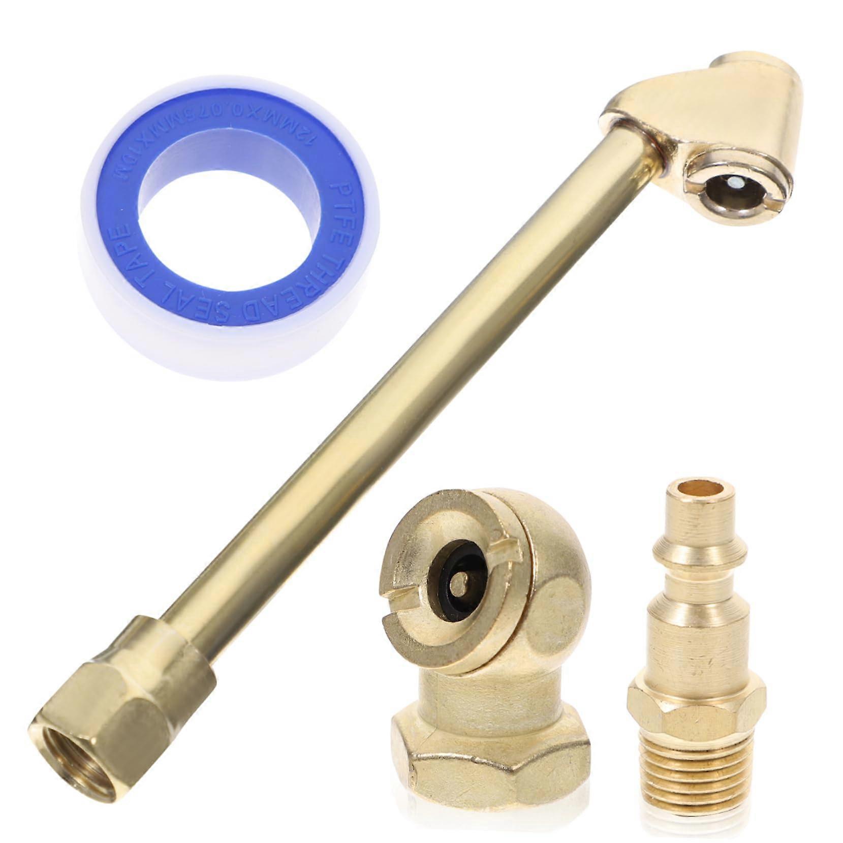 1 Set Tire Inflator Adapter Kit, Air Compressor Valve Attachment, Air Hose Quick Coupler for Air Compressor, Durable Brass for Various Tire Valves