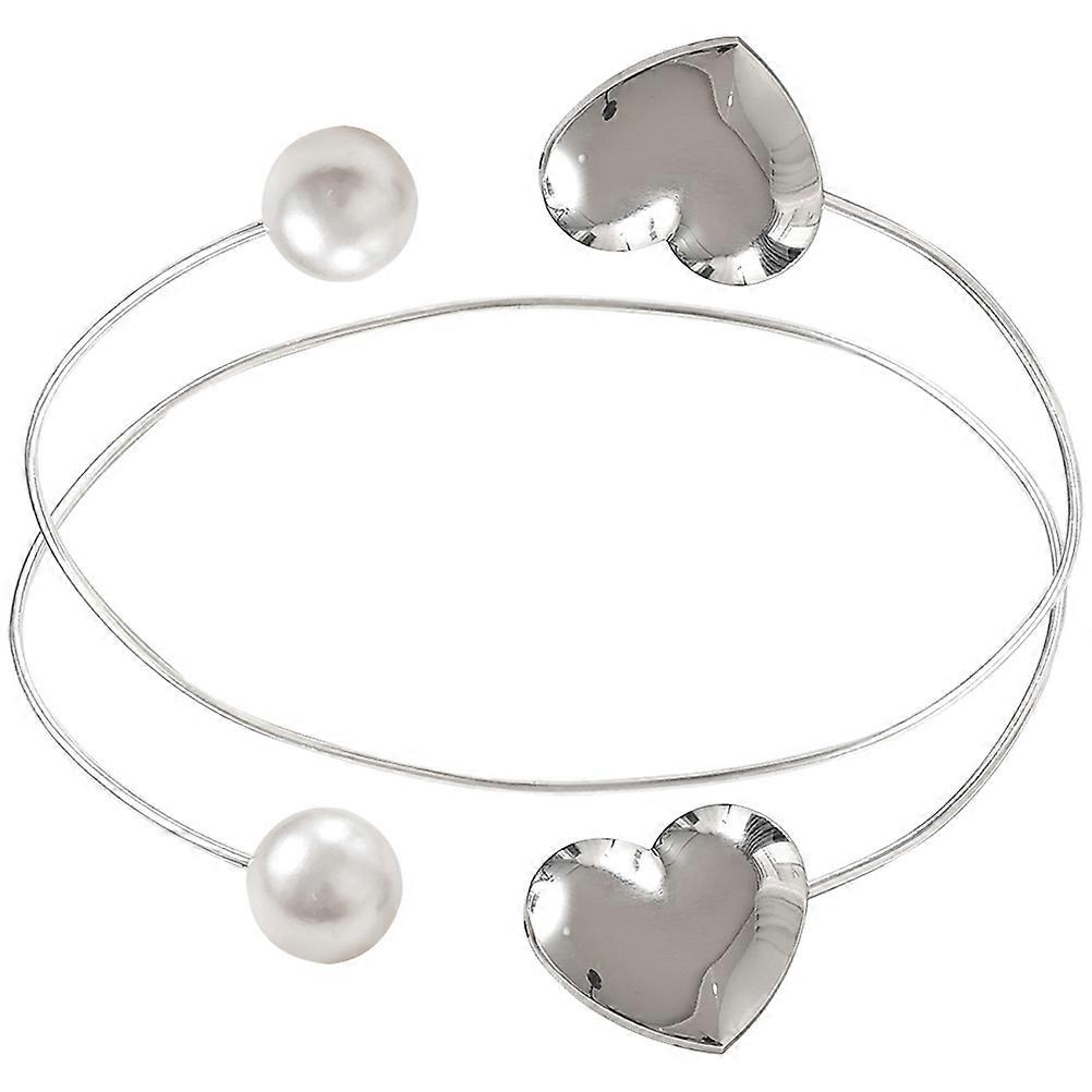 Curtain Tie-Backs Curtain Holding Wall Drill-Free Easy to Operate Pearl Design Heart Shape Cafe 48.00X2.50X2.50CM 2Pcs