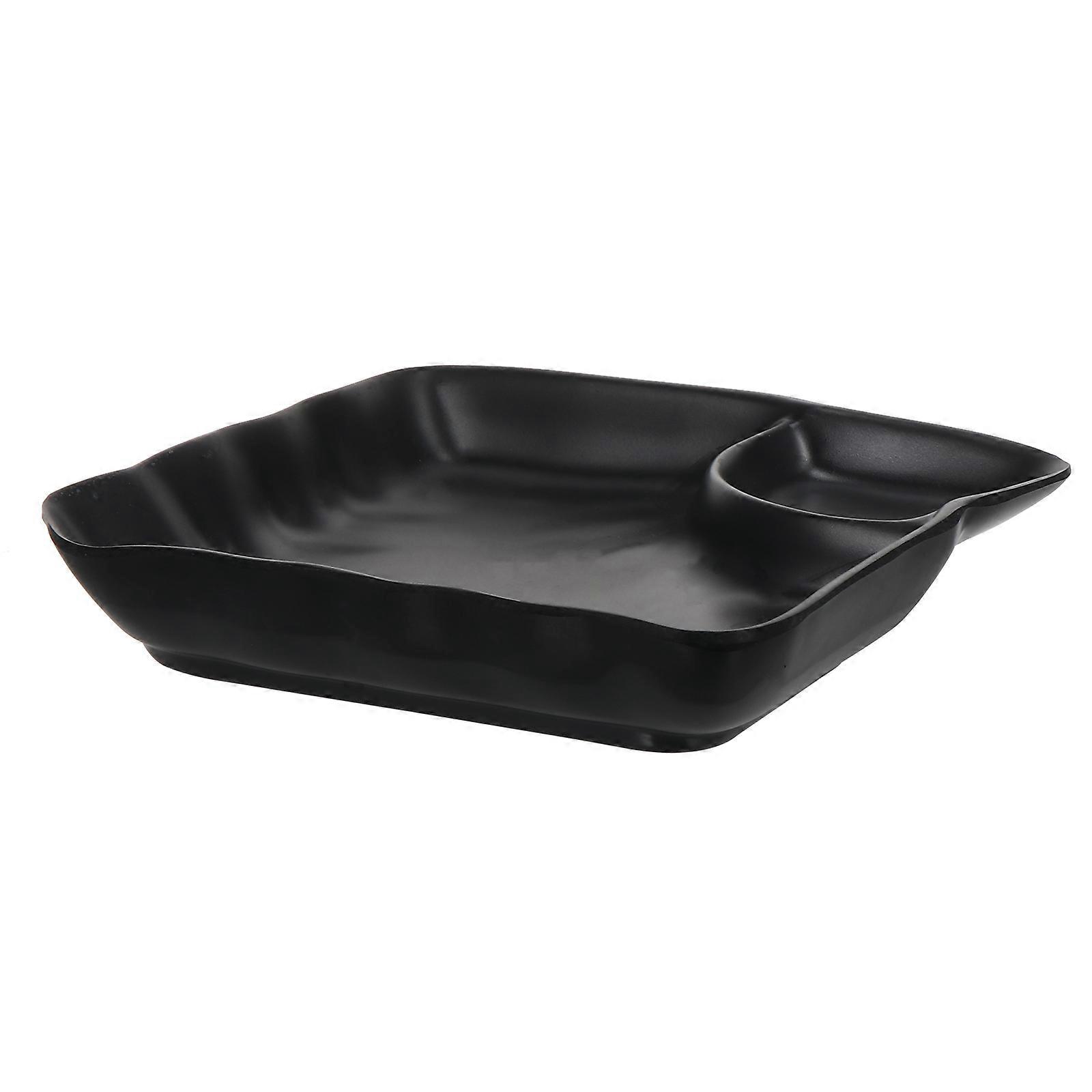 Black Dumpling Dish for Kitchen Elegant Food Storage Suitable for Homes Restaurants 10.5in