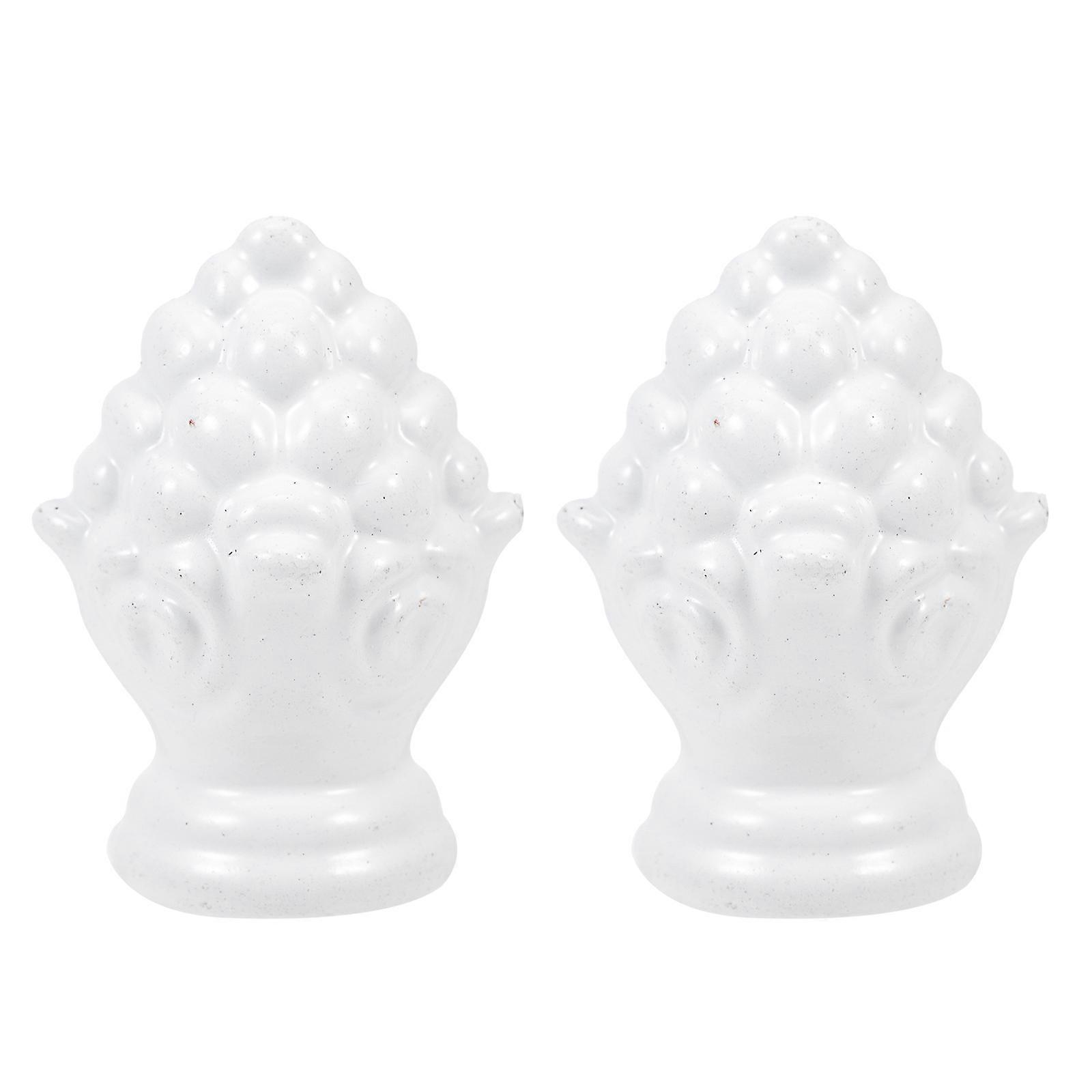 White Zinc Alloy Light Finial for Decor Elegant Lampshade Knob Accessories 2 Pieces