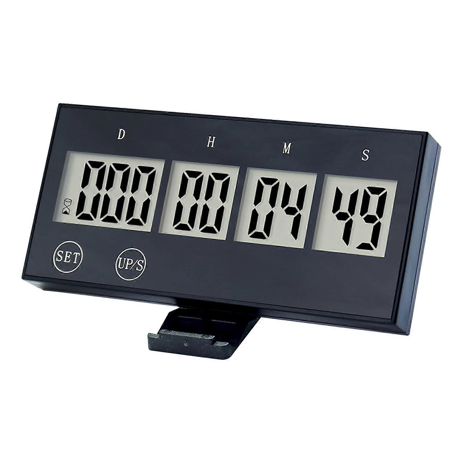 Target Timer LCD Screen Touch Key Compact Examination Timer for Study Office School Kitchen Black