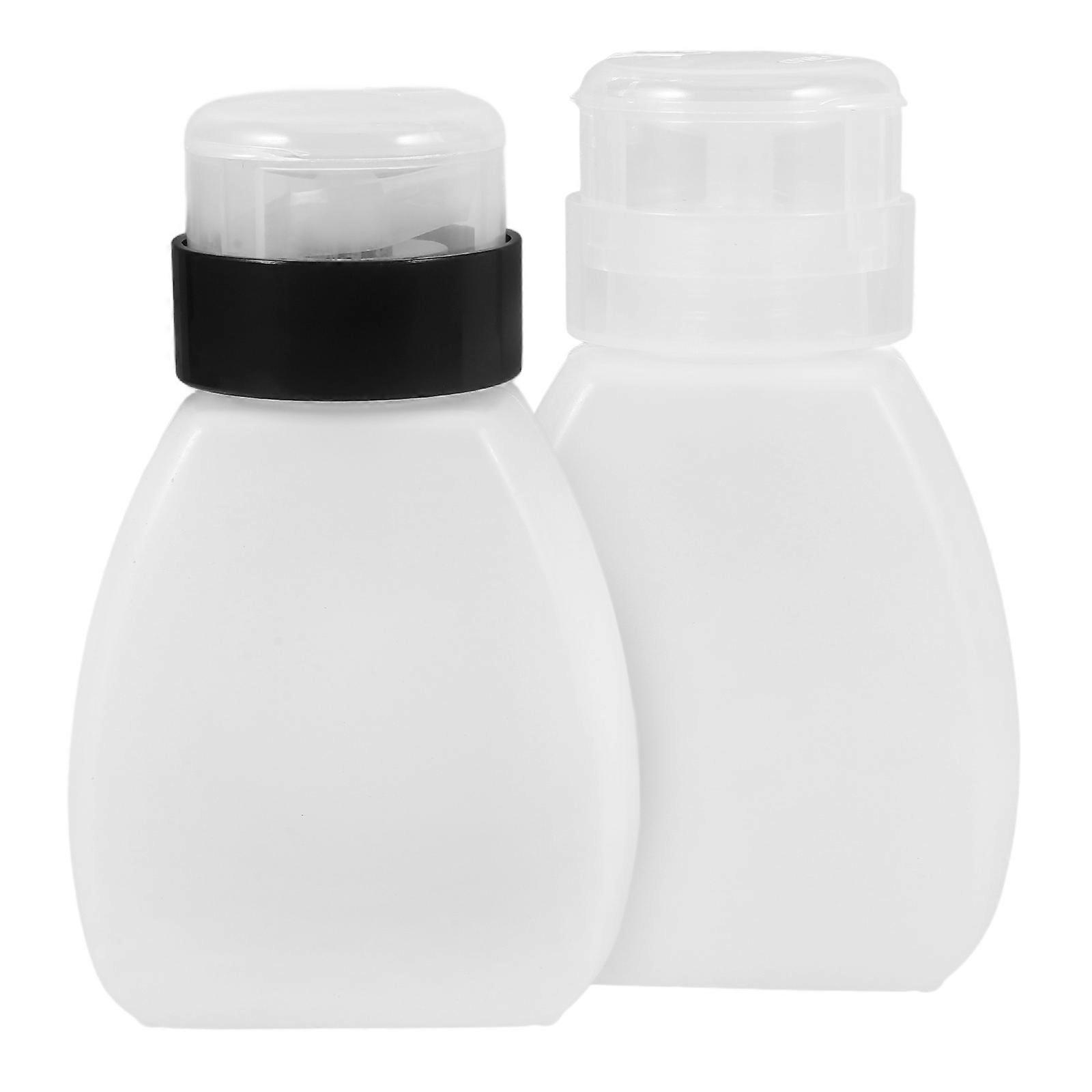 Transparent Plastic Empty Bottles for Storage with Pump Dispenser 2pcs Perfect for Nail Art and Cleaning Liquid